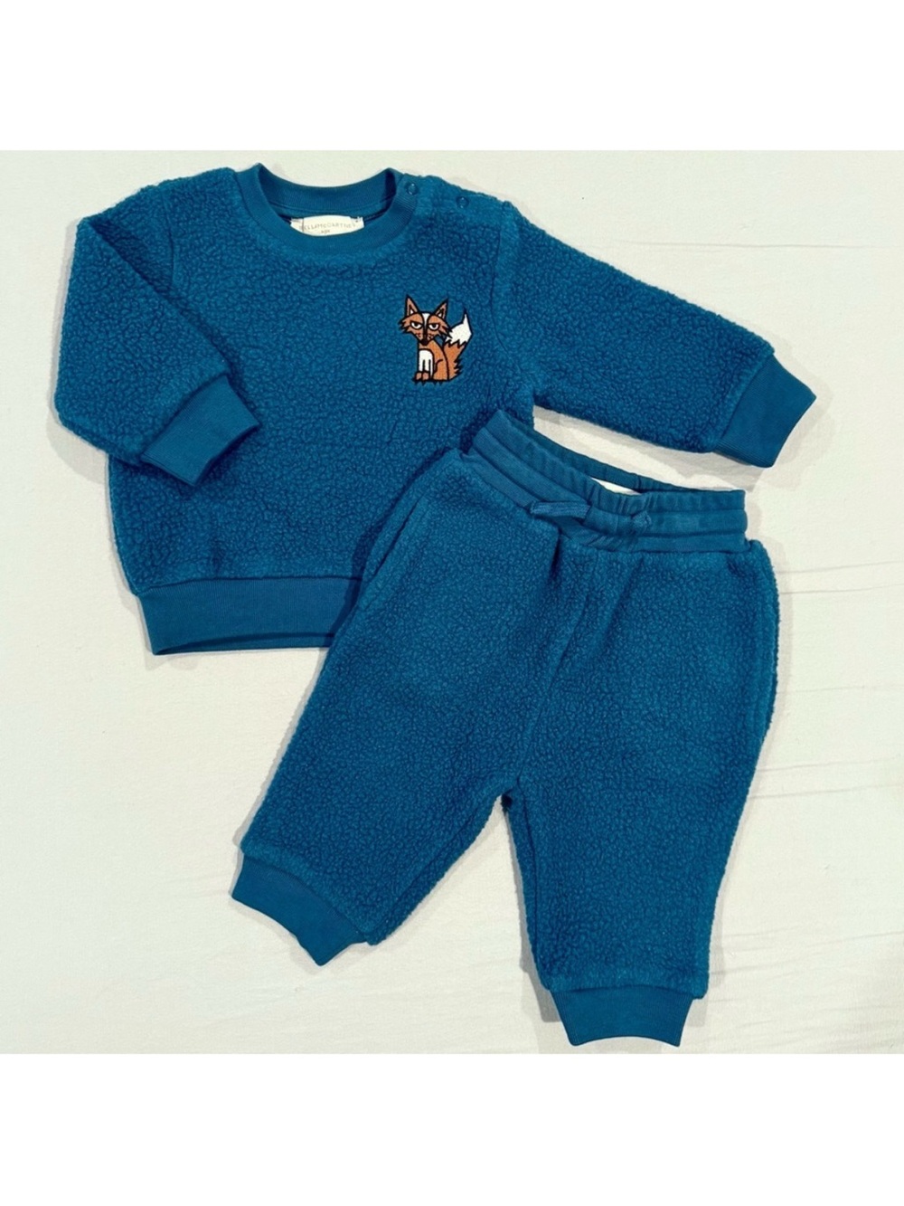 New Stella McCartney Kids Teddy Tracksuit Boys 3M Girls Fox Sweatshirt Pants Set